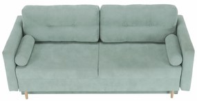 Canapea extensibilă, verde mentă textil Queens, AURELIA