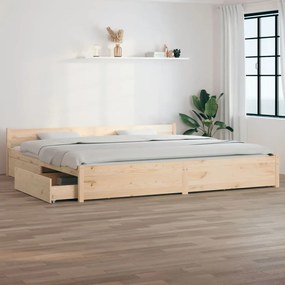 vidaXL Cadru de pat cu sertare Super King, 180x200 cm