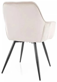 Scaun de bucătărie Cherry Velvet, crem / negru