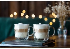 Set de 2 căni de perete dublu Vialli Design Geo, 330 ml