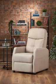 Fotoliu recliner Felipe stofa bej H103 cm