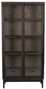 Vitrină maro cu aspect de lemn de stejar cu ușă glisantă 100x203 cm Hazelton – Rowico
