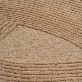 Covor în culoare naturală închisă țesut manual din lână 160x230 cm Pune – House Nordic