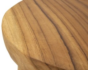 Taburet din lemn de teak reciclat, Ø 40X55 cm, Bulat, Mauro Ferretti