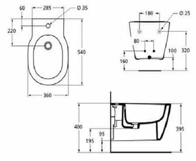 Bideu Ideal Standard Connect, suspendat, 54x36 cm, alb - E799701