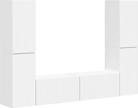 vidaXL Set comodă TV 6 pcs Alb Lemn compozit