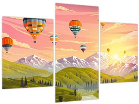 Tablou - Baloane deasupra unui peisaj (90x60 cm)