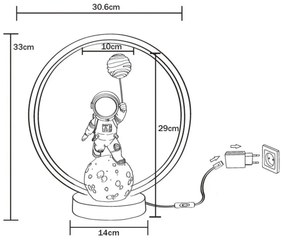 Veioza LED Camera Copii, Tineret, ASTRONAUTA