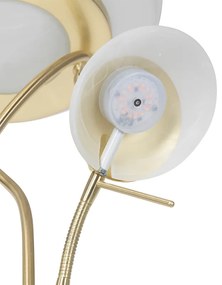 Lampă de podea din alamă cu lampă de citit incluzând LED și dimmer - Empoli