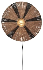 Aplica de perete eco din iuta Iguazu S disc 40cm, bl/nat