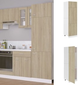 vidaXL Dulap de frigider, stejar sonoma, 60x57x207 cm, lemn prelucrat