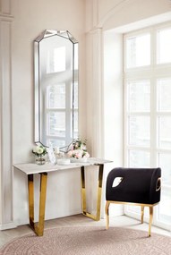 Fotoliu tapitat Morello negru/gold – H78 cm