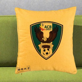 Perna Personalizata ACB Ineu Fotbal, 40x40 cm, Galben, Husa Detasabila, Perna Inclusa, BEKZ®