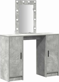 vidaXL Masă de Machiaj Gri deschis 102 x 33 x 135 cm Lemn compozit