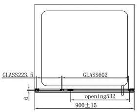 Cabina dus patrata culoare crom 90x90 cm, Mediterraneo, Andina 900x900 mm