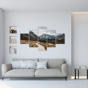 Tablou -  Poteca în valea muntelui Mt. Cook (125x70 cm), în 40 de alte dimensiuni noi