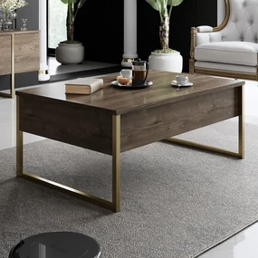 Măsuță de cafea Luna 1 (nuc + auriu). 1073441