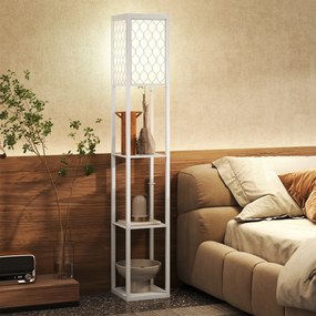 Homcom Lampa Pom 160 cm – Negru cu Rafturi pe 3 Niveluri | Aosom Romania