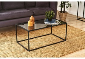 Măsuță de conferință Lizbon Black cu sticlăînchisă la culoare