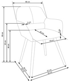 Scaun de bucaterie Leroy, gri/fag