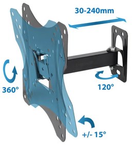 Suport TV de perete Esperanza ERW015, 26-70 inch, Max 30 kg, Vesa 400x400, Negru