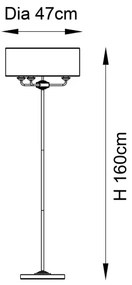 Lampadar Endon 98935 HIGHCLERE 3xE14/40W/230V alb/alamă