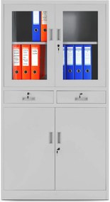 Dulap metalic cu geam Edmund gri