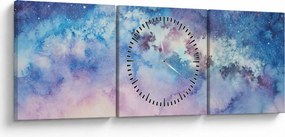 Tablou - Calea lactee, aquarel (cu ceas) (90x30 cm)