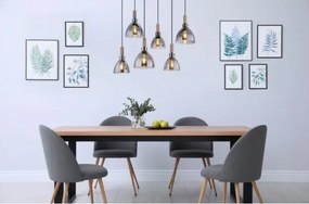 Globo 15550-6H - Lustră suspendată pe cablu MATTEA 6xE27/6W/230V negru/fumuriu