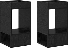 vidaXL Masă laterală 2 pcs Stejar Negru 30 x 30 x 56 cm Lemn compozit