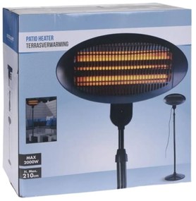 Încălzitor infraroșu de terasă, 2000W, 3 trepte de putere, înălțime reglabilă până la 210 cm, încălzire radiantă