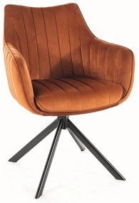 Scaun de bucaterie Azalia Velvet, portocaliu/negru