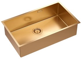 Chiuveta inox sub blat Quadron Unique Anthony 80 finisaj cupru 74x44 cm