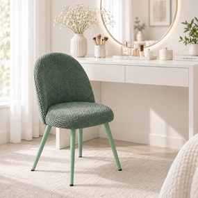 HOMCOM Set 2 Scaune pentru Dining din Catifea cu Șezut Tapițat, Verde Închis | Aosom Romania