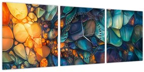 Tablou - Mozaic de sticlă (cu ceas) (90x30 cm)