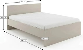Pat ELISA 140 x 200 cm, casmir bej Saltele: Saltea Sommera 18 cm, Somiera pat: Fara somiera