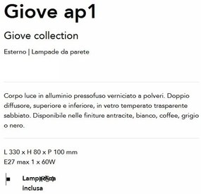 Aplica de exterior iluminat ambiental IP54 Giove ap1 gri