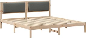 vidaXL Cadru de pat Gri închis 200 x 200 cm Lemn de pin masiv