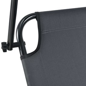 Sezlong "Corfu" cu acoperis neagru si parasolar gri închis