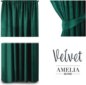 Draperie din catifea AmeliaHome Velvety, 245 x 140 cm, verde