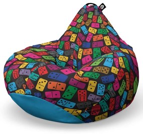 Fotoliu Puf Bean Bag tip Para L, Domino Colorat