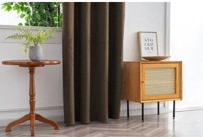 Draperie opaca DUNES VELVET 140x250 cm, maro Agatat: Inele metalice