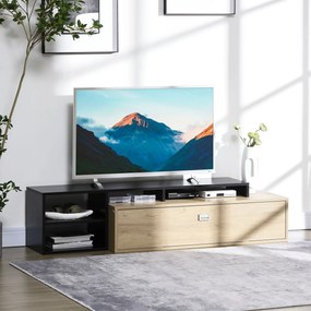 Comoda TV HOMCOM pentru televizoare de pana la 32"-65", suport TV cu rafturi de depozitare | Aosom RO