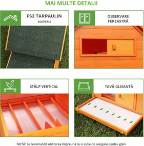 PawHut Coteț pentru Găini de Grădină din lemn de Brad, lemn verde, 160x98.5x107cm | Aosom Romania