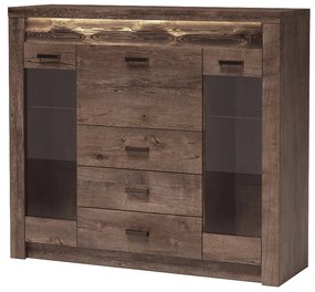 Vitrină Indie 08 (cu iluminat LED) (Arin închis). 1057773