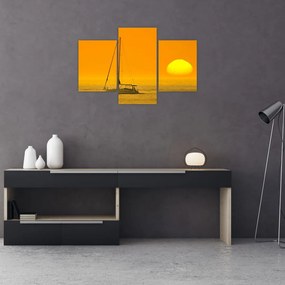 Tablou - Barca în mijlocul mării (90x60 cm)