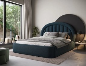 Pat cu cadru metalic si spatiu pentru depozitare, 140x200 cm, Tapedo, Eltap (Culoare: Verde / Amore 35)