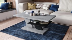 Mazzoni CLIFF MAT Beton Millennium/Negru - MĂSUȚĂ DE CAFEA MODERNĂ