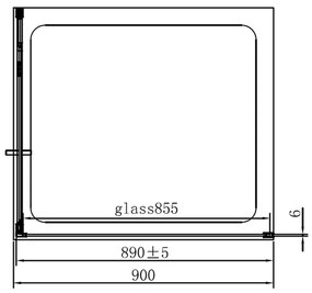 Cabina dus patrata culoare crom 90x90 cm, Mediterraneo, Andina 900x900 mm