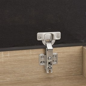 Suport pantofi cu capac rabatabil si scaun tapitat 60 x 30 x 44 cm aspect lemn